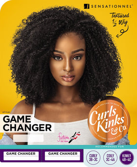 Sensationnel Curls Kinks and Co half wig in use during daily styling