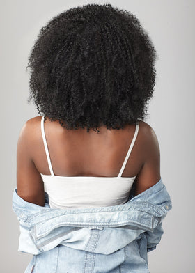 Sensationnel Curls Kinks and Co half wig styling options with various textures