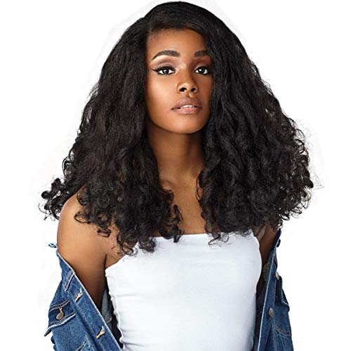 Sensationnel Curls Kinksandco Heart Breaker half wig close-up for natural blend.