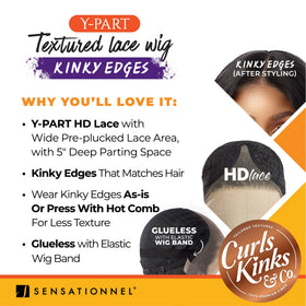 Sensationnel Curls Kinks and Co KinkyEdges wig showing textured edges