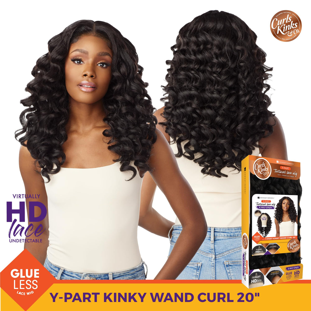 Sensationnel Curls Kinks and Co KinkyEdges wig with elastic glueless band for secure fit