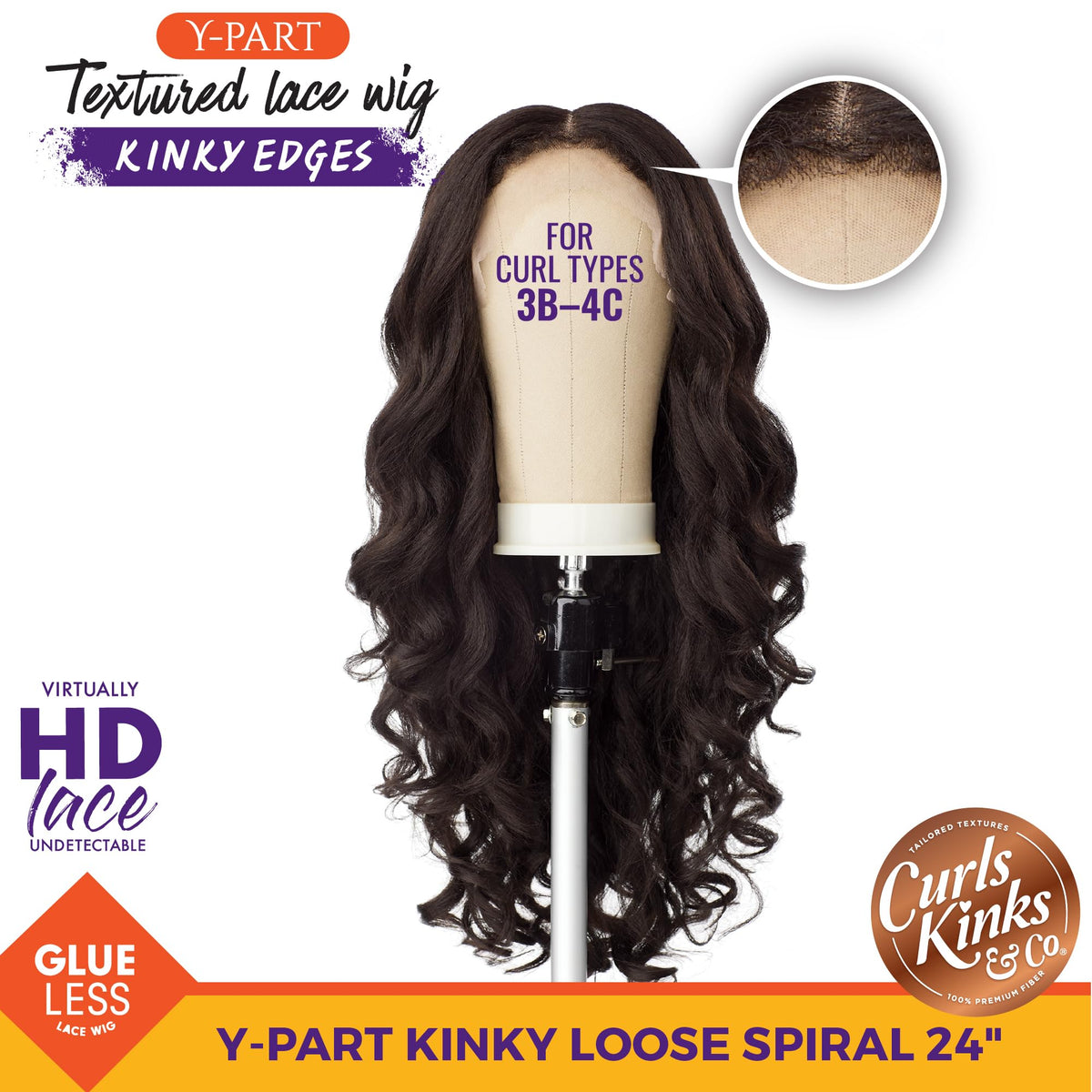 Sensationnel Curls Kinksandco KinkyEdges wig kinky-spiral texture for versatile updos.