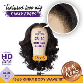 Sensationnel Curls Kinksandco wig side profile showing textured edges for realism.