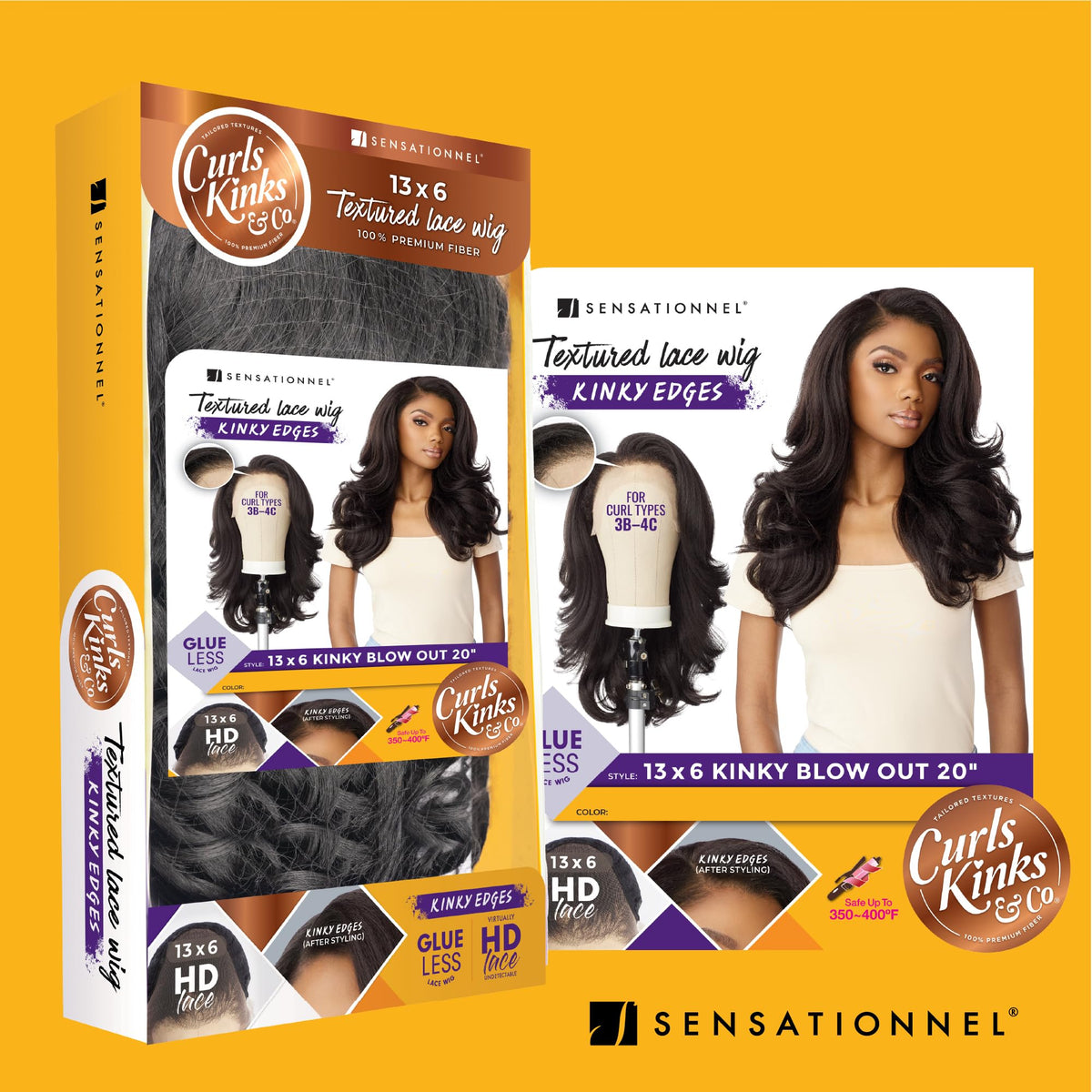 Sensationnel Curls Kinksandco Kinkyedges Wig balayage color adds dimension