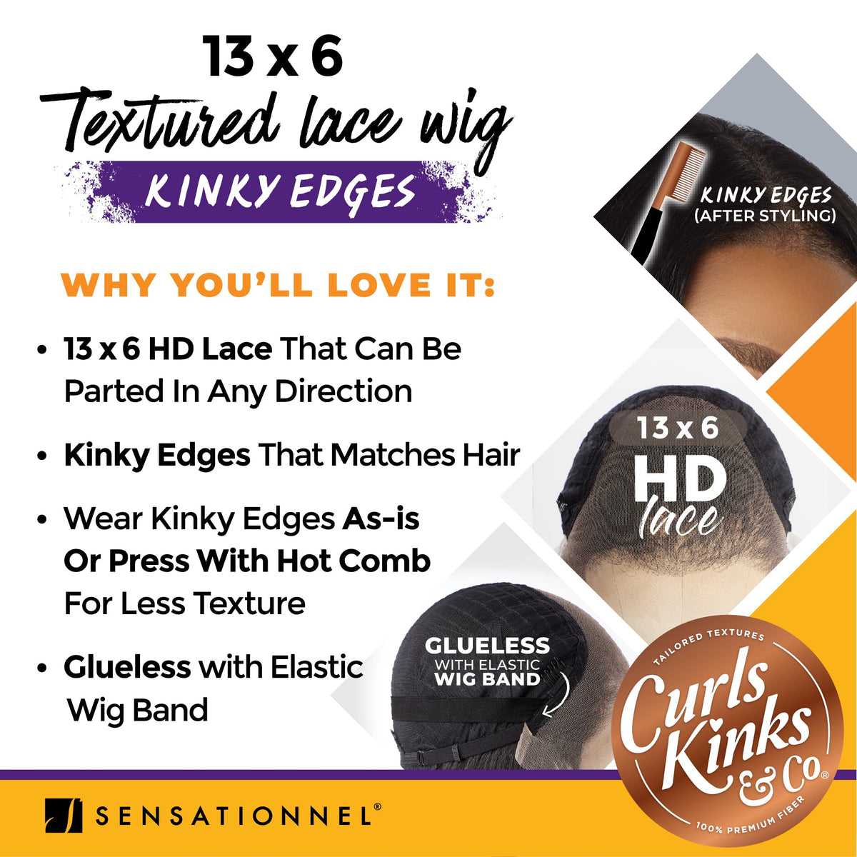 13x6 textured lace allows parting in any direction.