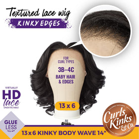 Sensationnel Curls Kinksandco wig textured lace front enhances natural parting options
