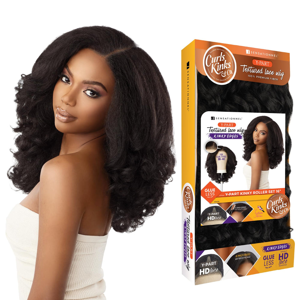 Sensationnel Curls Kinksandco Y-Part wig 16in natural hairline look