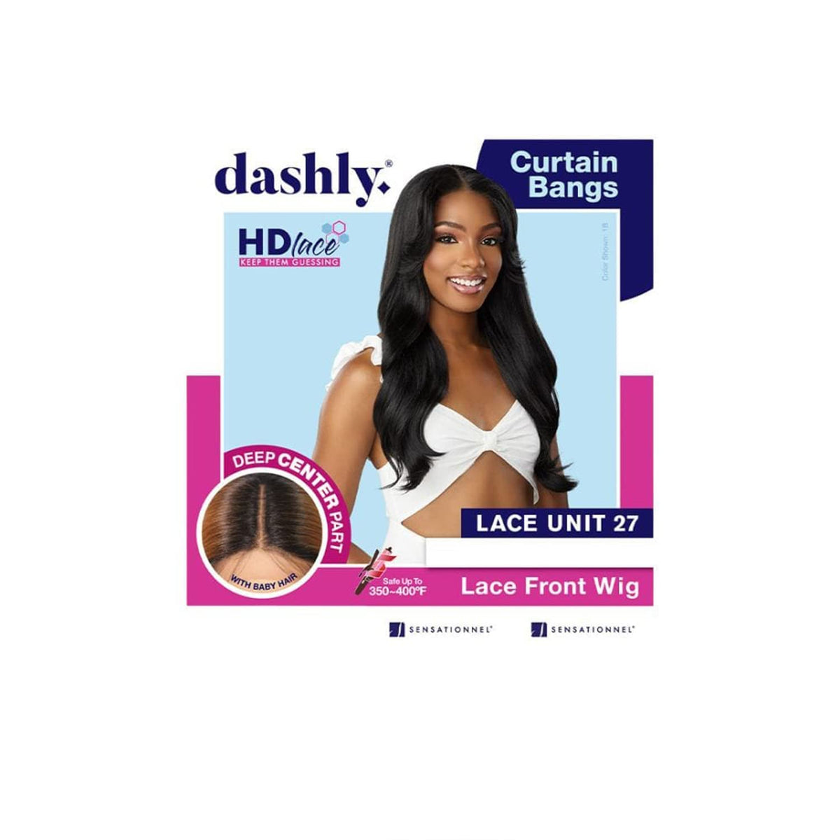 Sensationnel Dashly Wig Jet Black side view highlighting lightweight feel