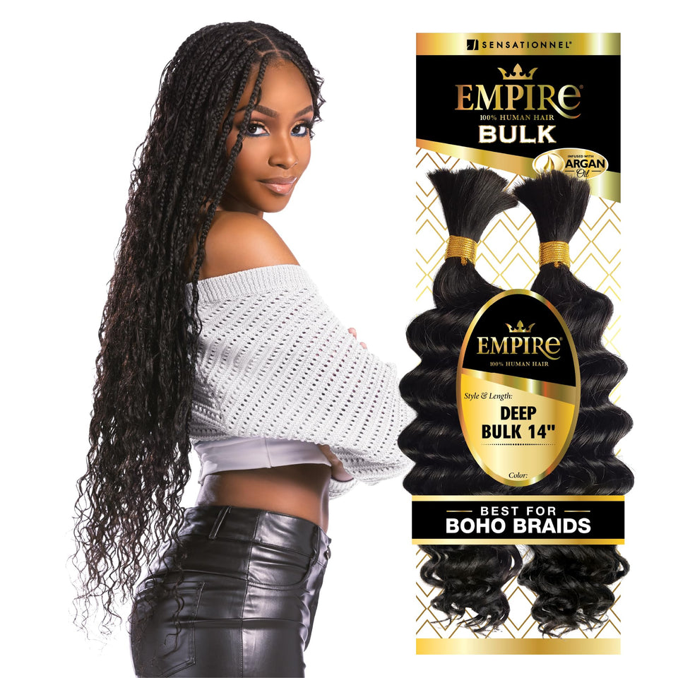 Sensationnel Empire Bulk Braiding 14in 1B OFFBLACK for knotless box braids