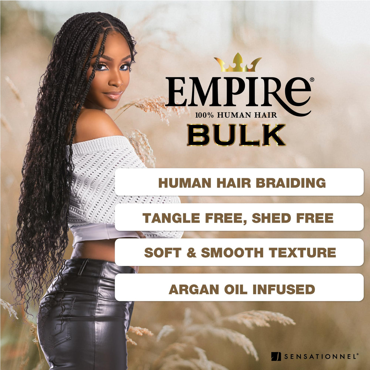 Sensationnel Empire Bulk Braiding bohemian braids with natural-looking shine