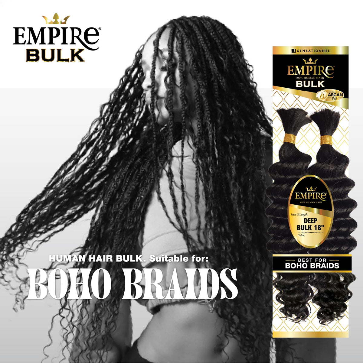 Sensationnel Empire Bulk bundle prepared for knotless box braids.