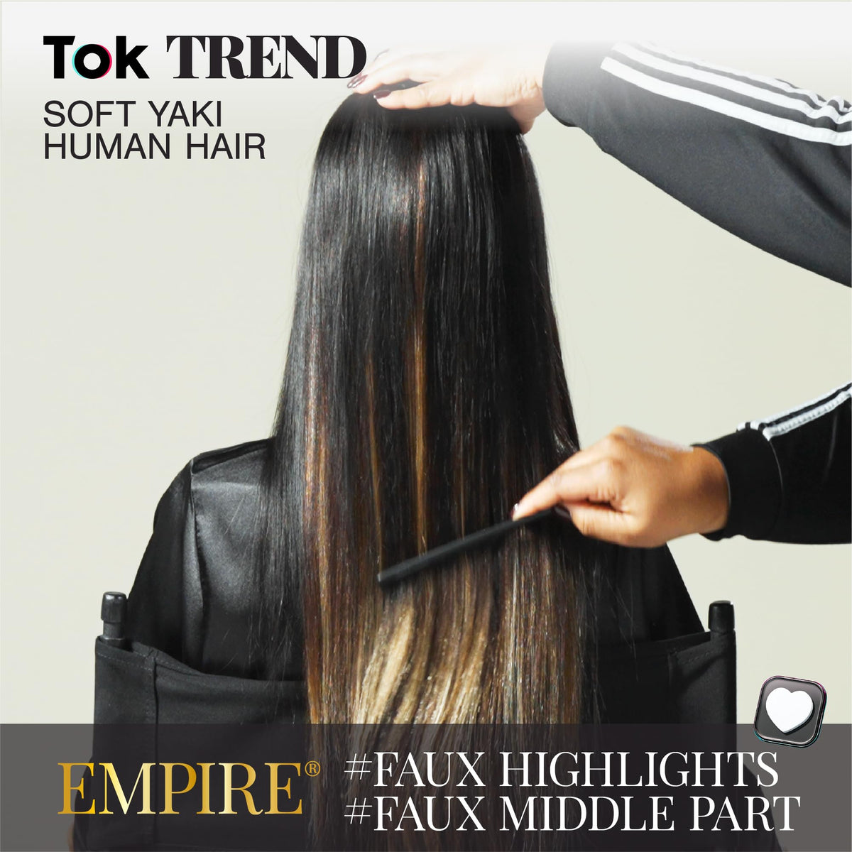 Sensationnel Empire Yaki texture close-up reveals silky, tangle-free look.