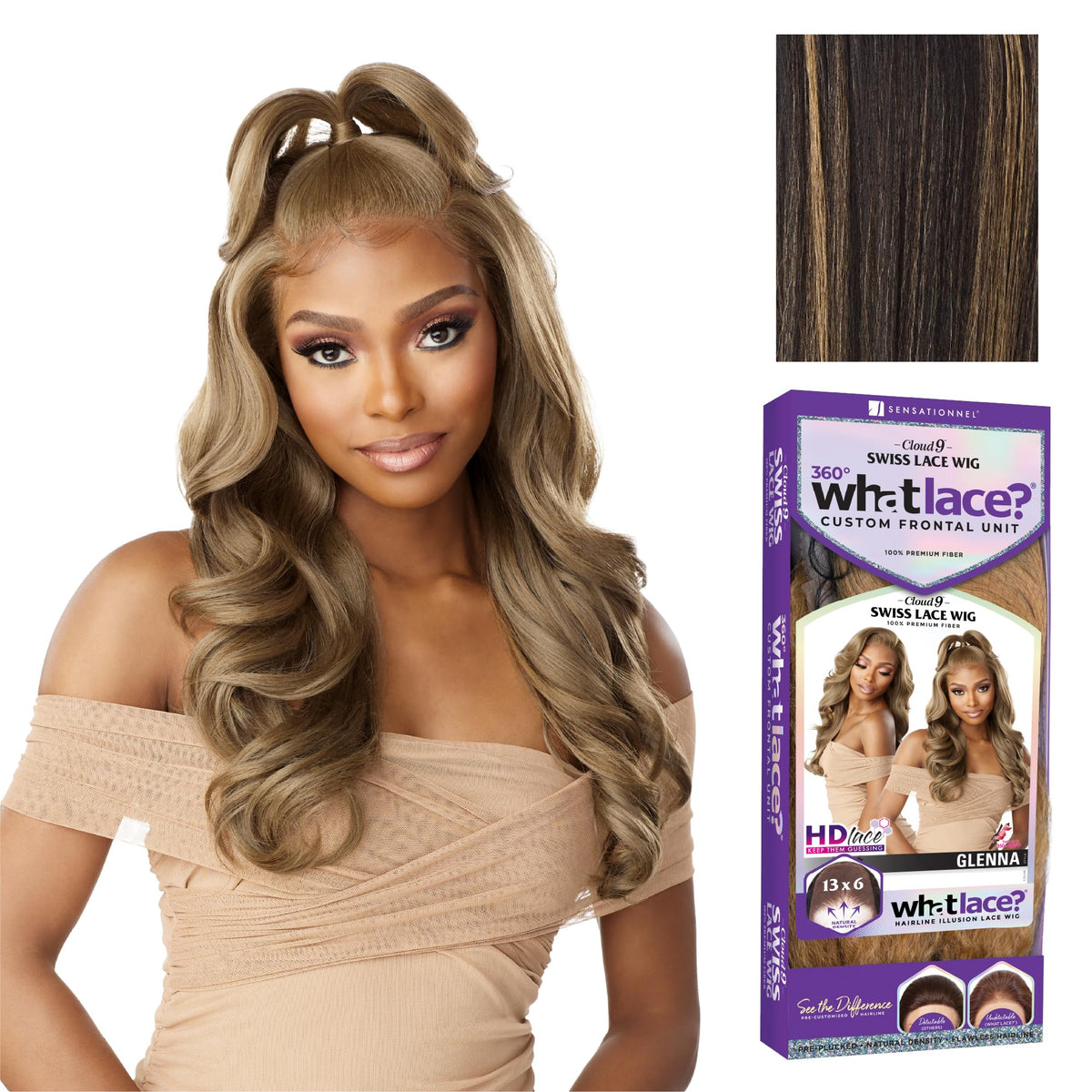Sensationnel Glenna lacefrontal wig with front lace for seamless parting