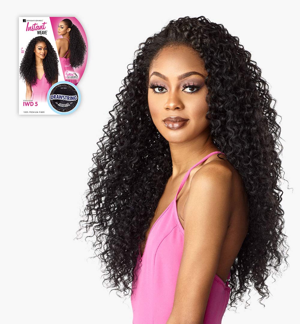 Sensationnel Instant Weave Half Wig blending with natural hair for a seamless appearance