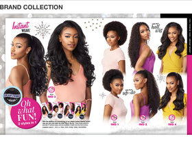 Half wig ponytail updo look created with Instant Weave.