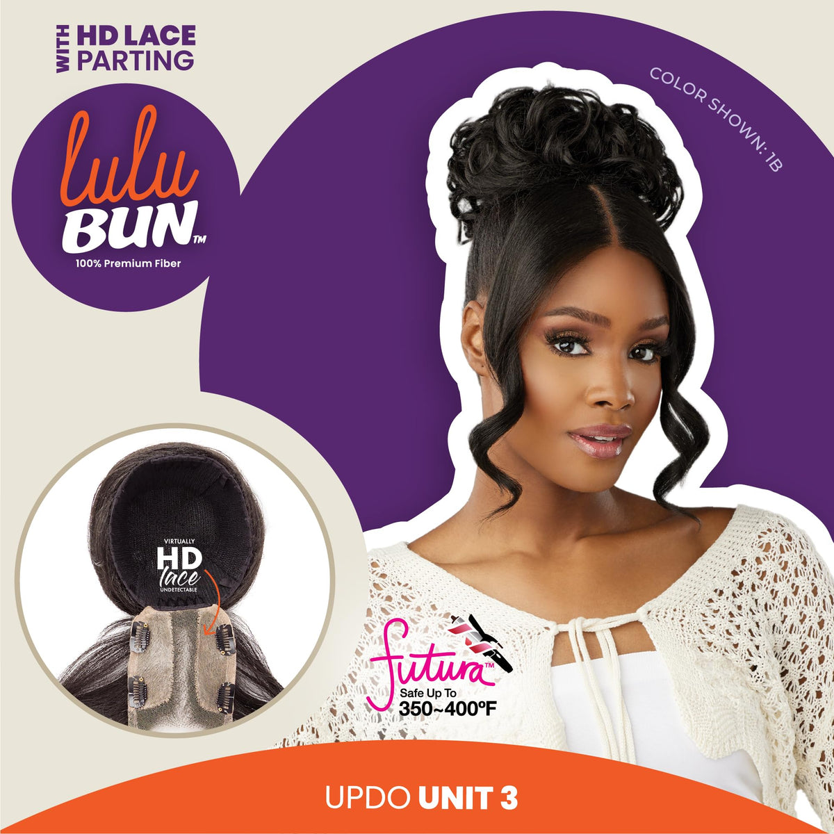 Sensationnel Lulu Bun Updo back view shows seamless updo look.