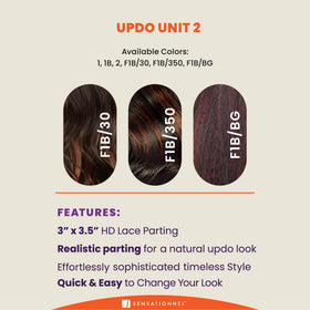 Sensationnel Lulu Bun Updo heat-safe fiber for versatile styling.