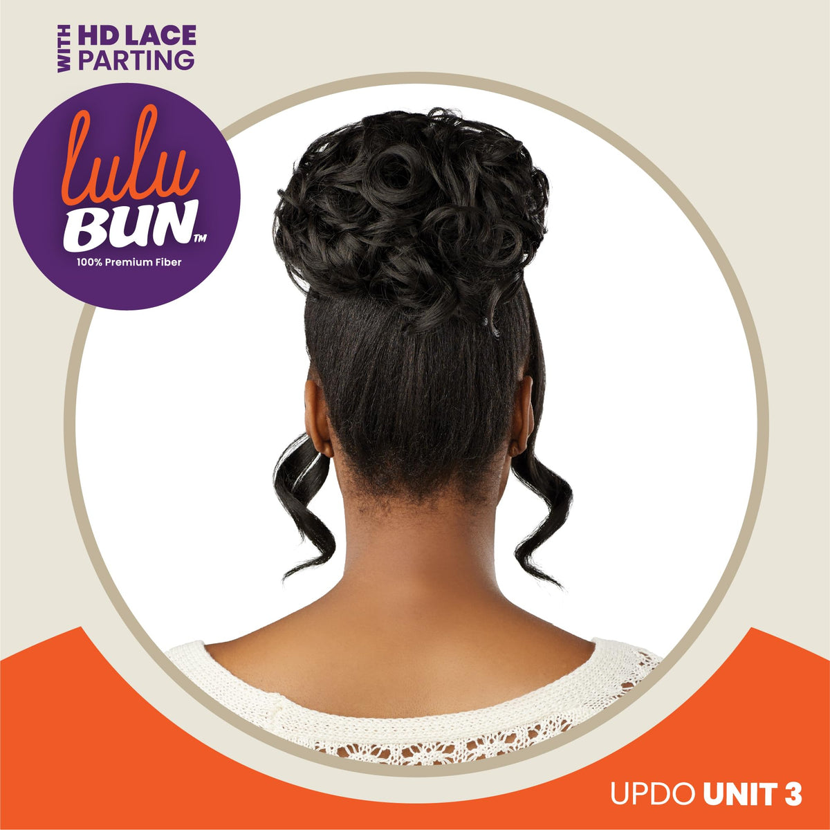 Sensationnel Lulu Bun Updo side view for easy day-to-day wear.