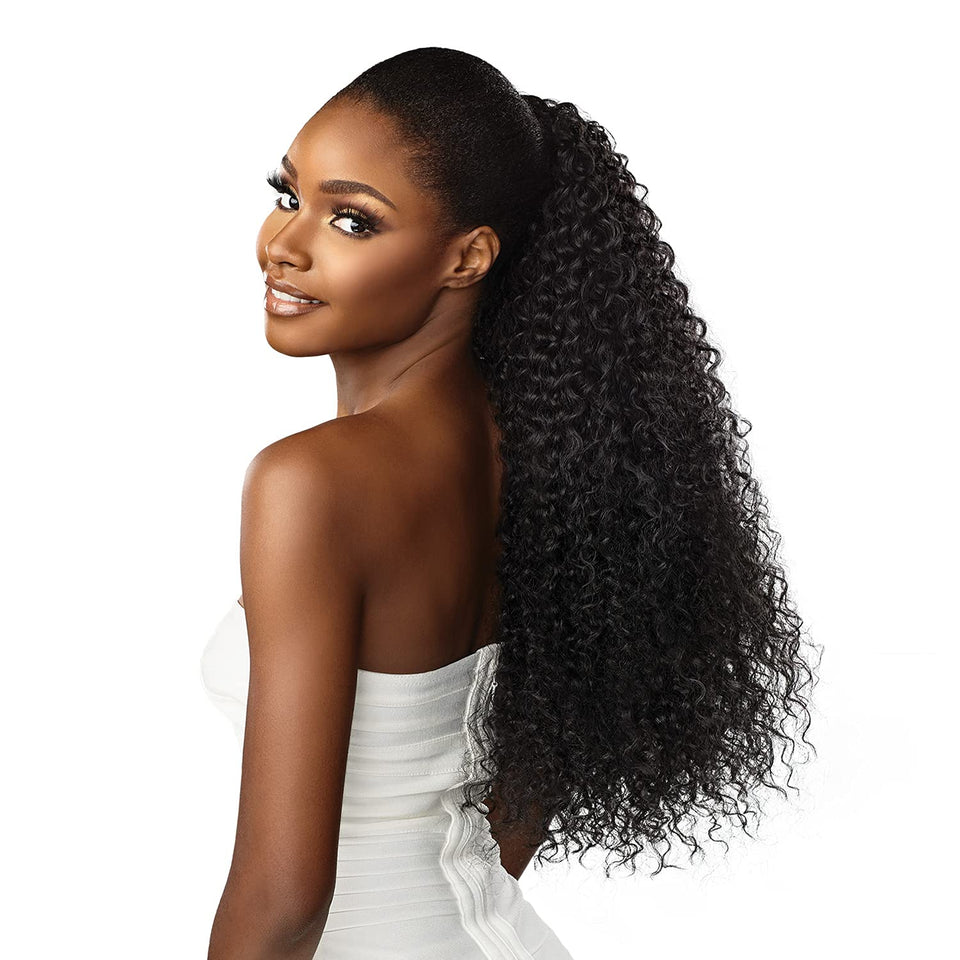 Sensationnel Lulu Pony Tail Drawstring front view for quick, secure everyday ponytail.