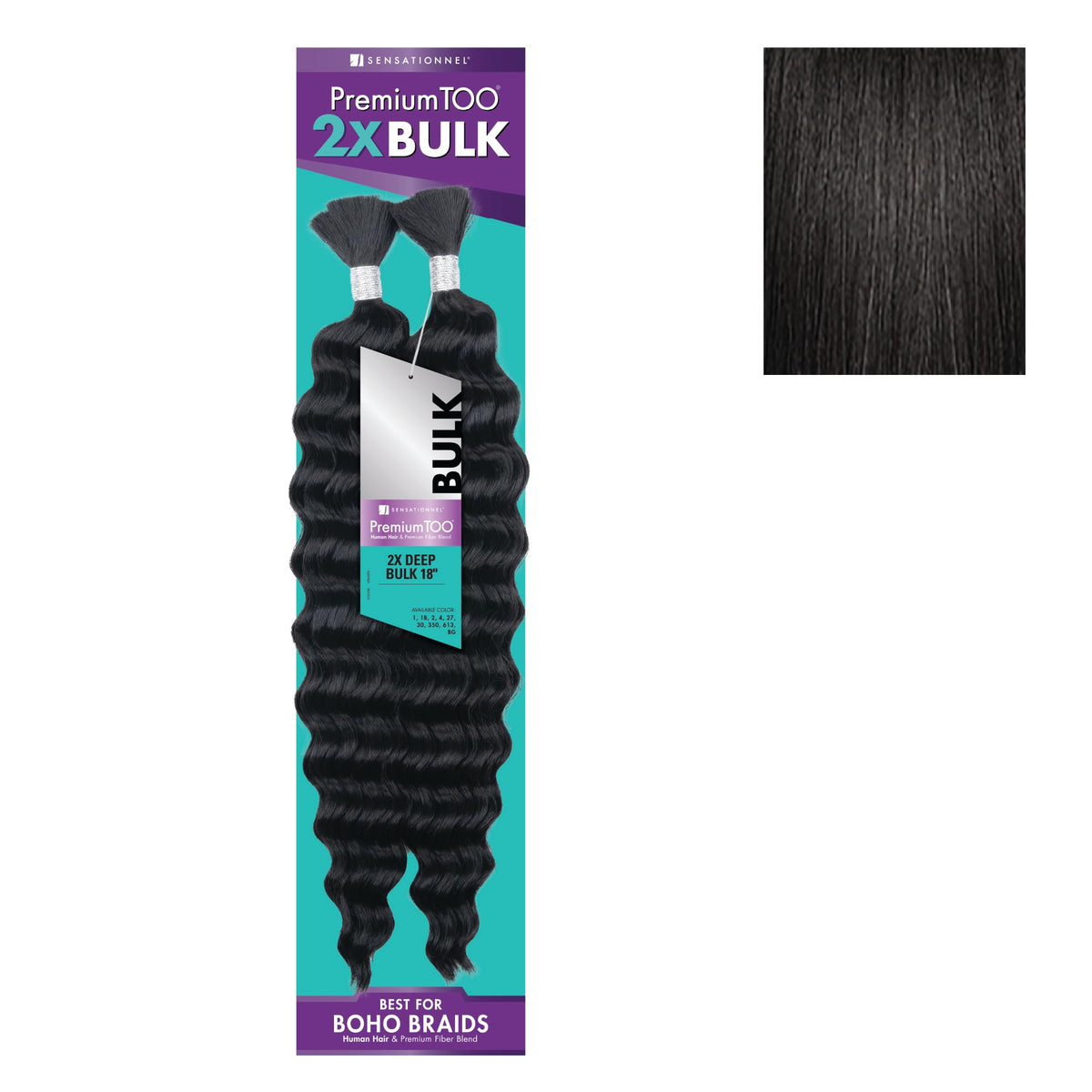 Sensationnel PremToo bulk weaving 18in in 1B Off-Black for natural movement