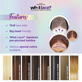 Sensationnel What Lace 13x6 balayage flamboyage color options on display.