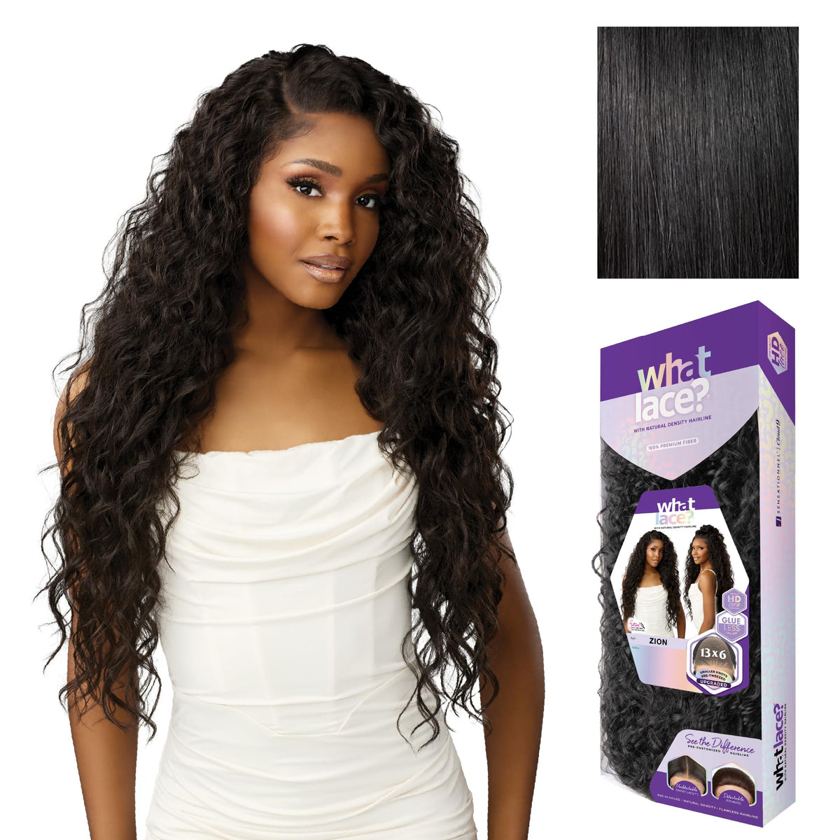 Sensationnel What Lace 13x6 lacefront jet black wig for natural parting
