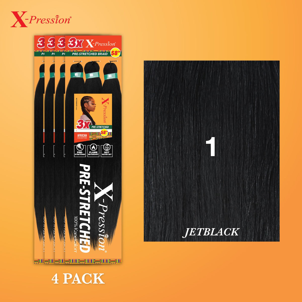 Sensationnel X-pression flame retardant Kanekalon braid for durable styling