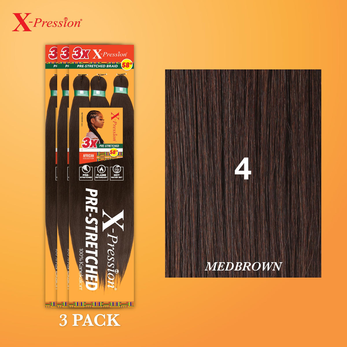Sensationnel X-pression braid close up shows yaki texture for natural look and soft touch.