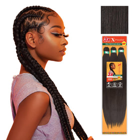 Sensationnel X-pression pre-stretched braiding hair box braids close-up shows smooth texture.