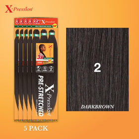 Sensationnel X-pression pre-stretched braiding hair 58inch box braids close-up highlights length.
