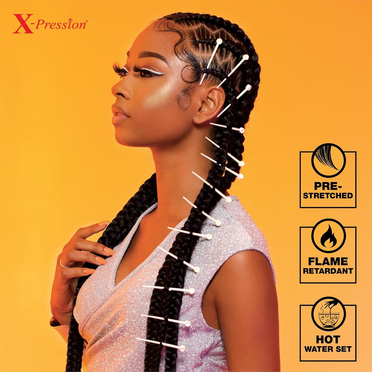 Sensationnel XPRESSION 3X flame-retardant Kanekalon fiber detail.