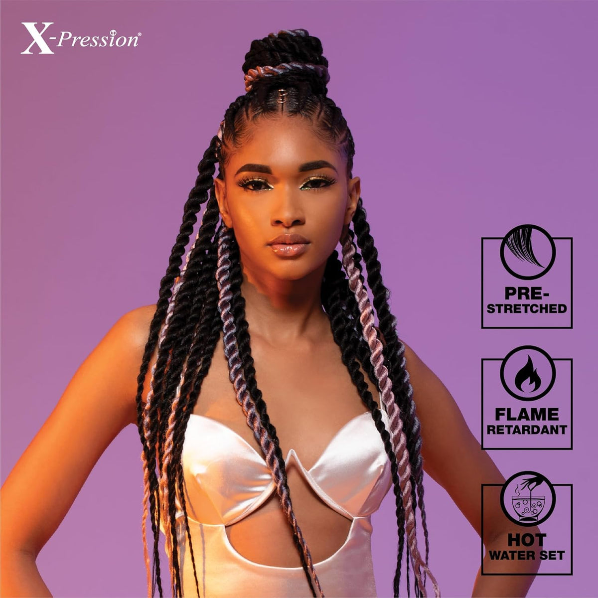Sensationnel XPRESSION 3X natural finish look on model.