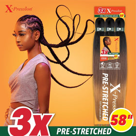 Sensationnel XPRESSION 3X pre-layered braids with natural finished look.