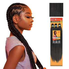 Sensationnel XPRESSION 3X pre-stretched braids, 58 inches, 5-pack, soft-touch fiber for easy styling.