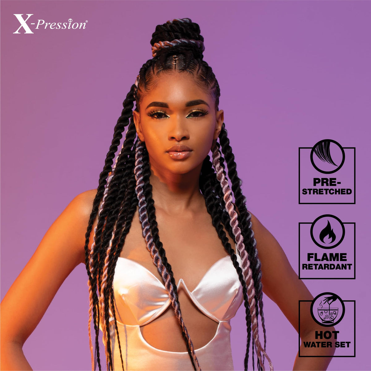 Afro twist styling with Sensationnel X-pression braid hair