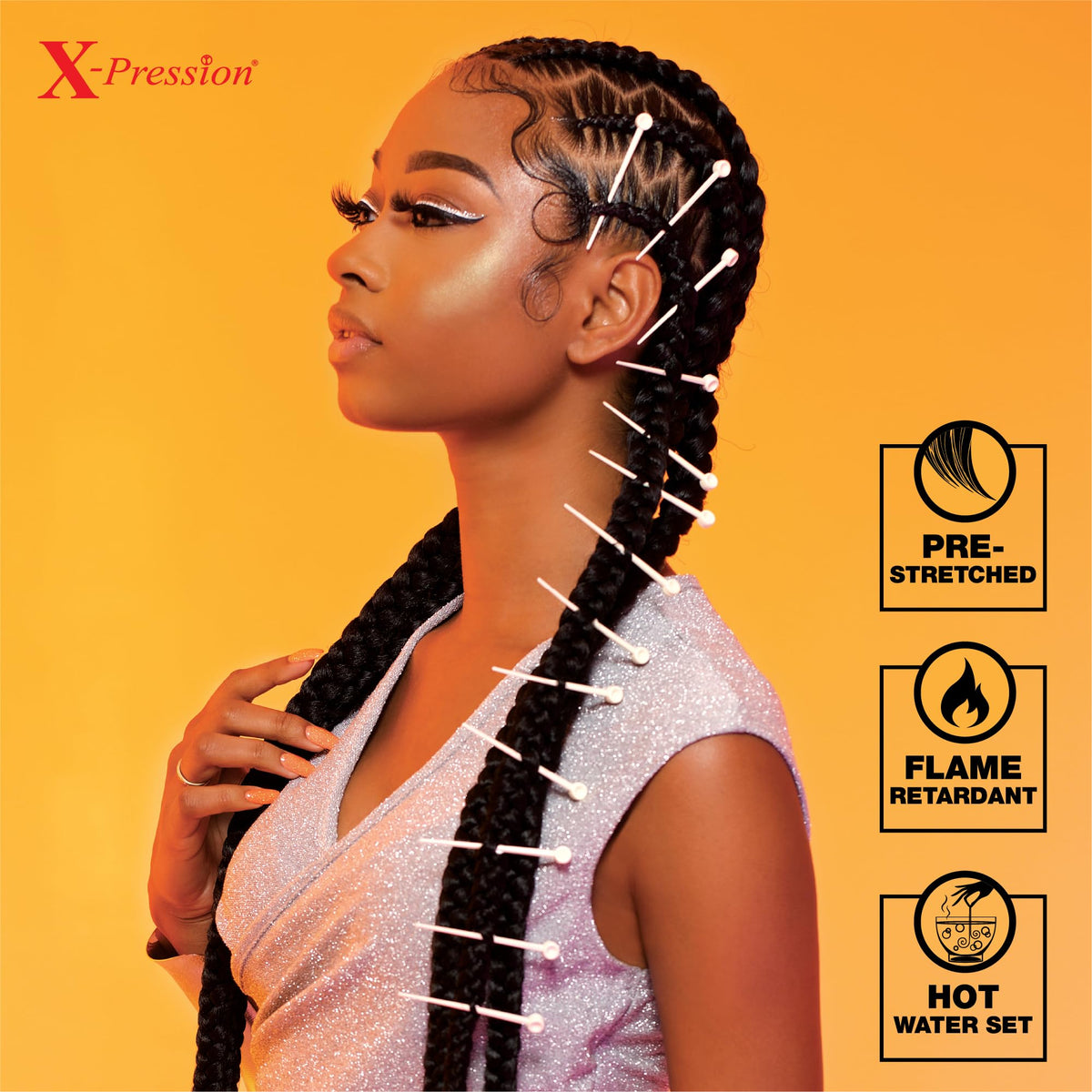 Box braid style concept using Sensationnel X-pression hair