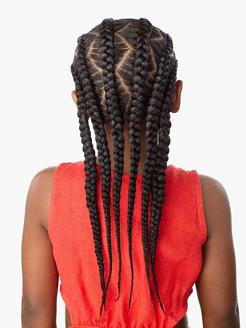 Sensationnel X-PRESSION Kids braids 28in pre-layered natural finish for sleek looks.