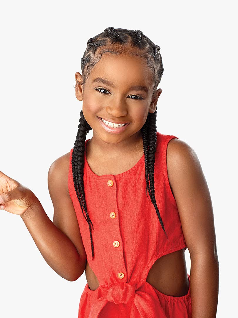 Sensationnel X-PRESSION Kids braids 28in texture closeup shows rich strand definition.