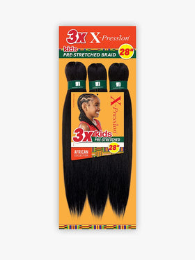 Sensationnel X-PRESSION Kids braids pack-front displays smooth texture for quick styling.