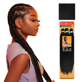 Sensationnel X-PRESSION 58-inch pre-stretched braiding hair pack front view for fast protective styles