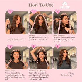 Sense Wellness heatless curls overnight kit scrunchies enables easy no-heat styling at home or travel