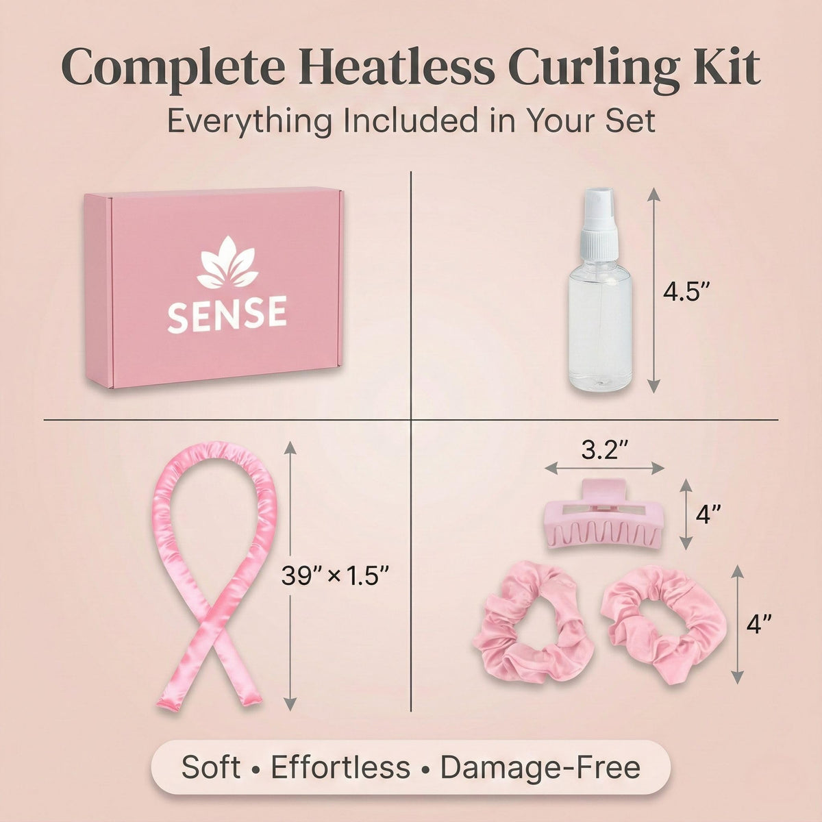 Sense Wellness heatless curls overnight satin texture delivers glossy waves with minimal tugging