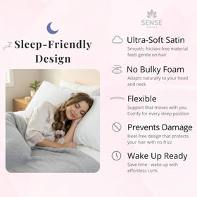 Sense Wellness overnight styling clip securing hair for soft waves while you sleep.