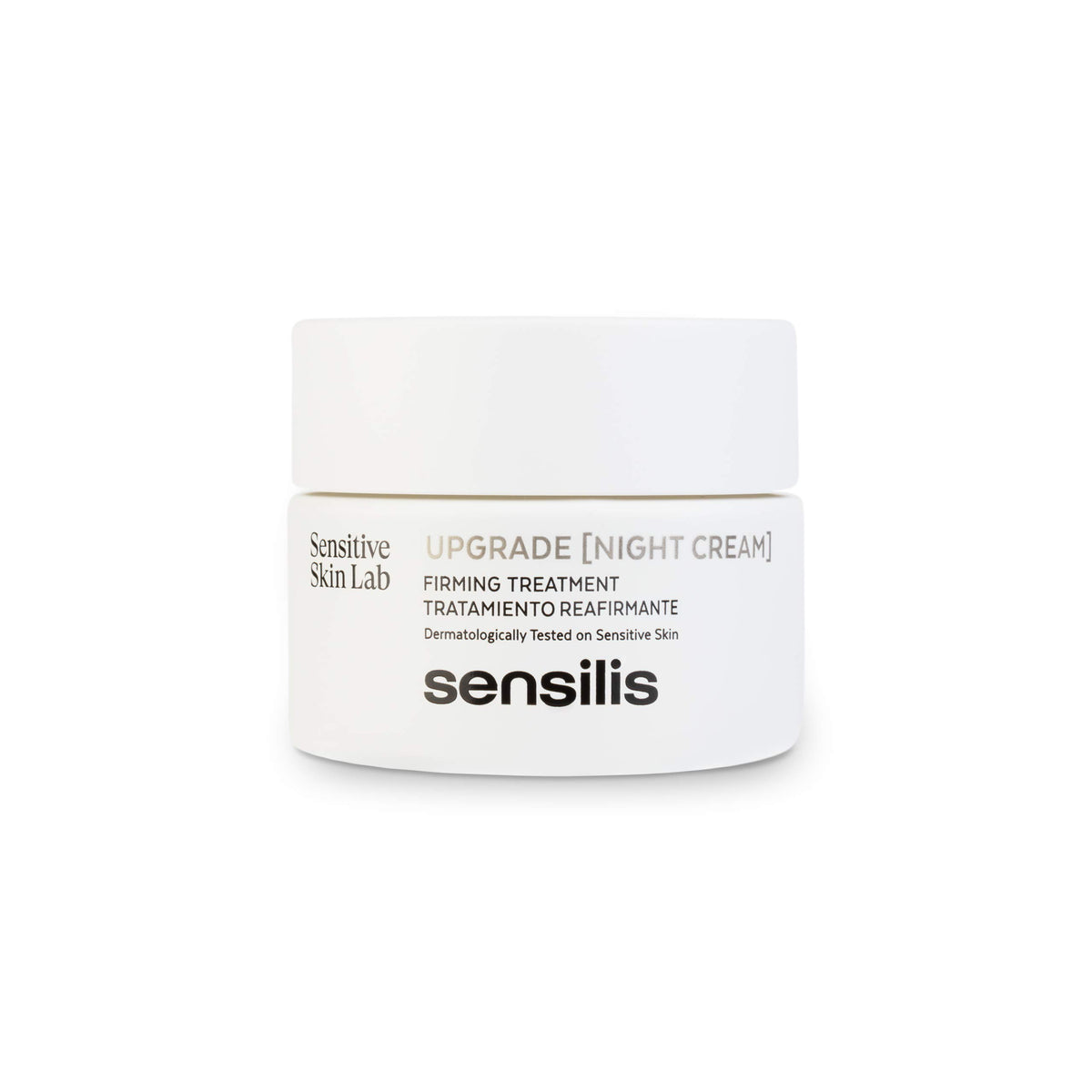 Sensilis Upgrade Night Cream 50ml tube closeup showing rich, non-greasy night care.