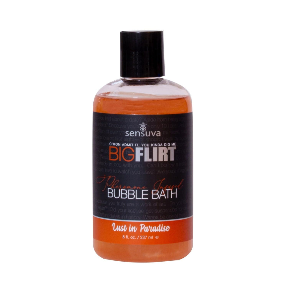 Sensuva Big Flirt Bubble Bath bottle for a spa-like cleanse and mood lift.