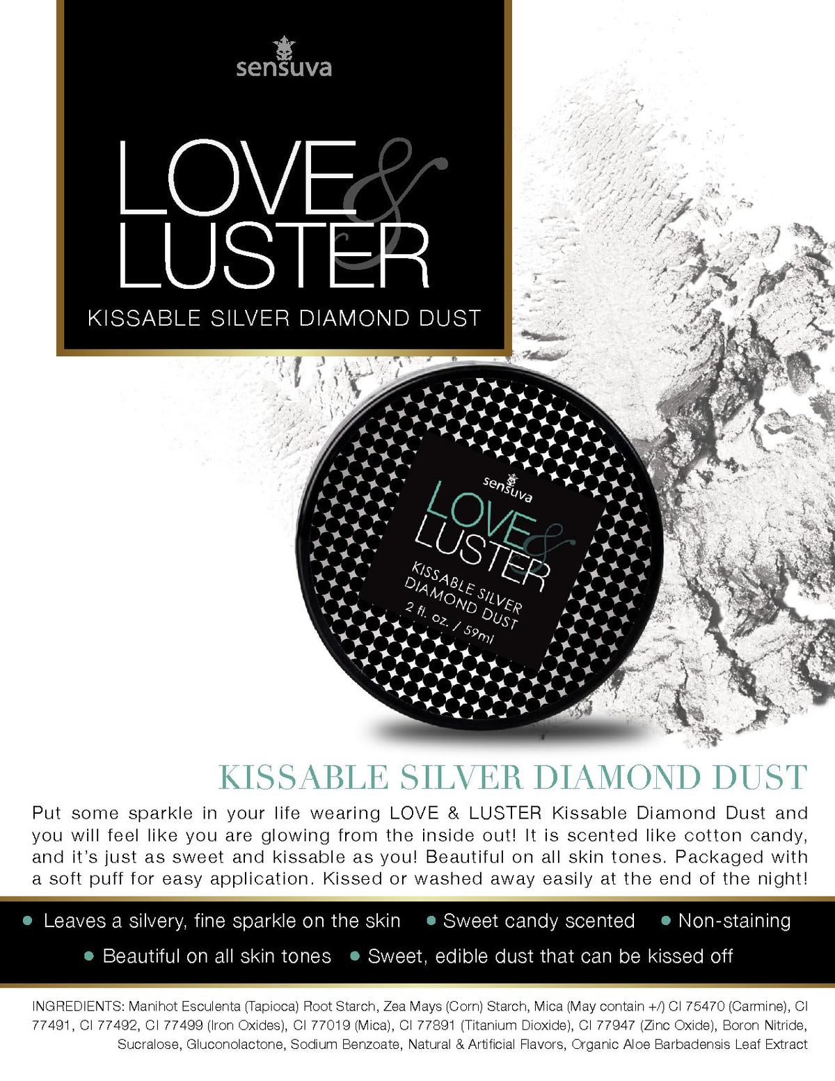 Sensuva Love & Luster with cotton candy scent enhances party look