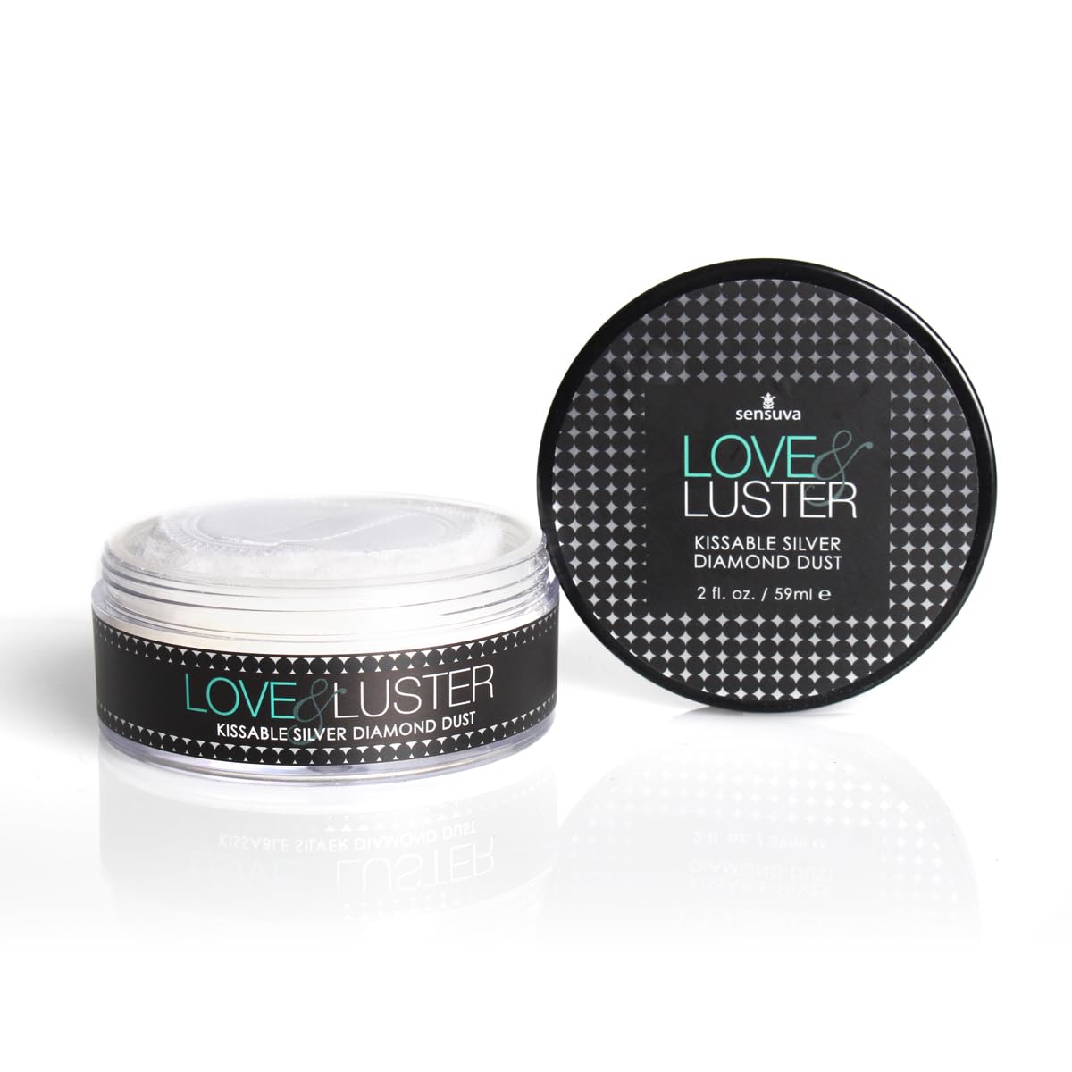 Sensuva Love & Luster Diamond Dust jar with puff for easy glow