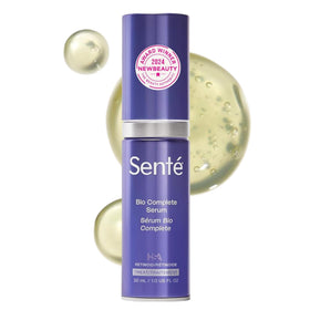 Sente Bio Complete Serum bottle showing gentle retinoid for sensitive skin