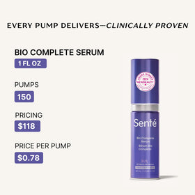 Sente Bio Complete Serum closeup during application and absorption