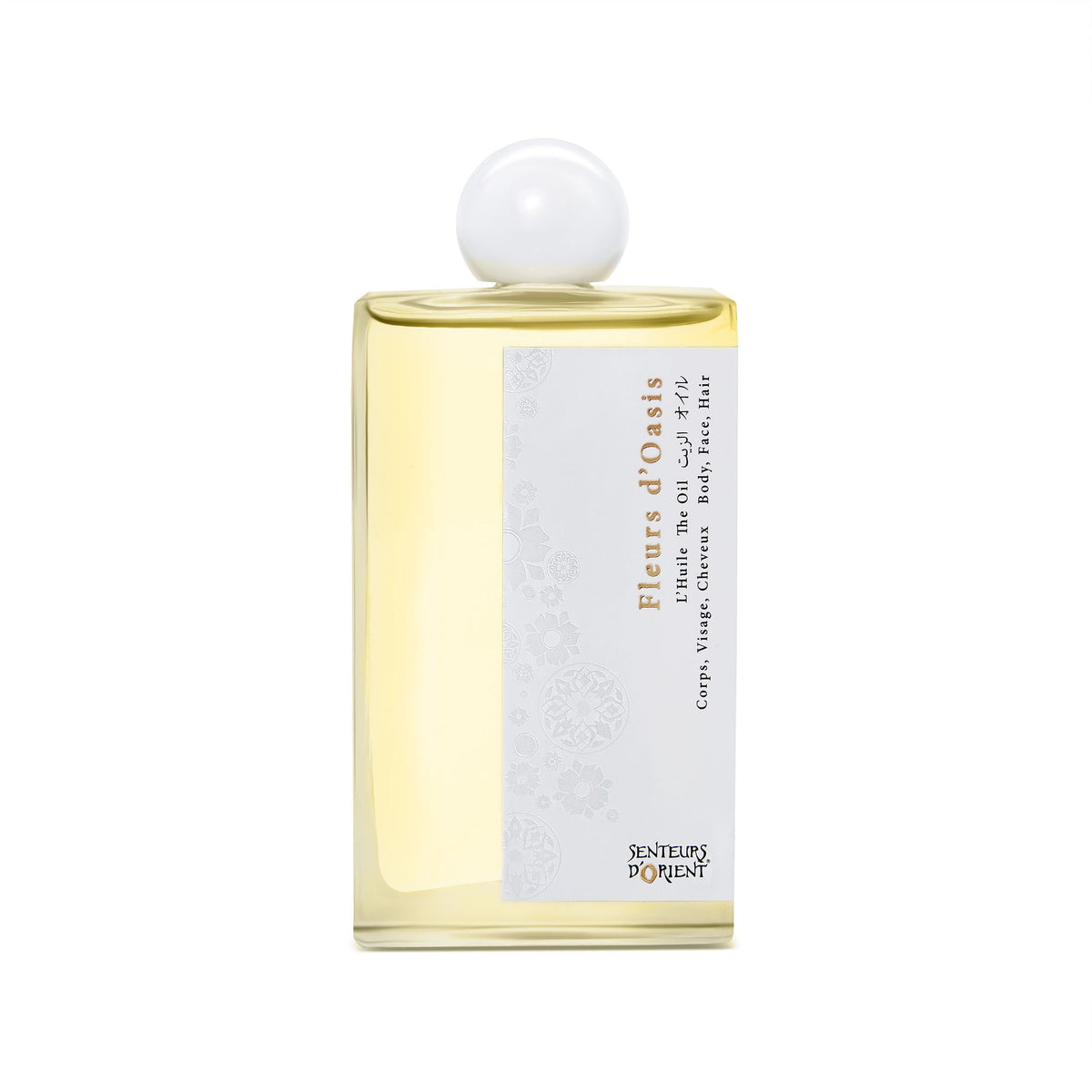 Senteurs d'Orient Fleurs d'Oasis oil bottle for quick skin nourishment.